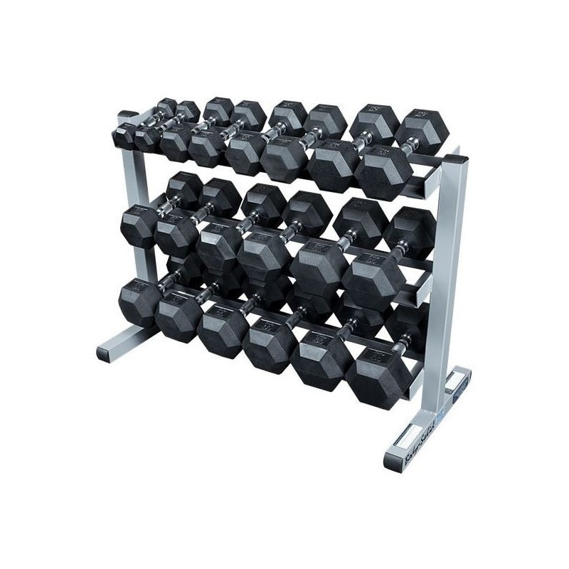 Body Solid Hexagon Dumbbell Set 2-22.5kg incl. Dumbbell Stand étroi