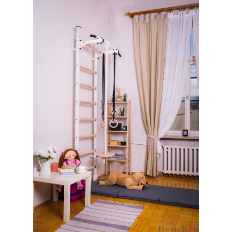 Set Espalier Gym Hêtre, barre de traction, Banc incliné Hêtre,Ref