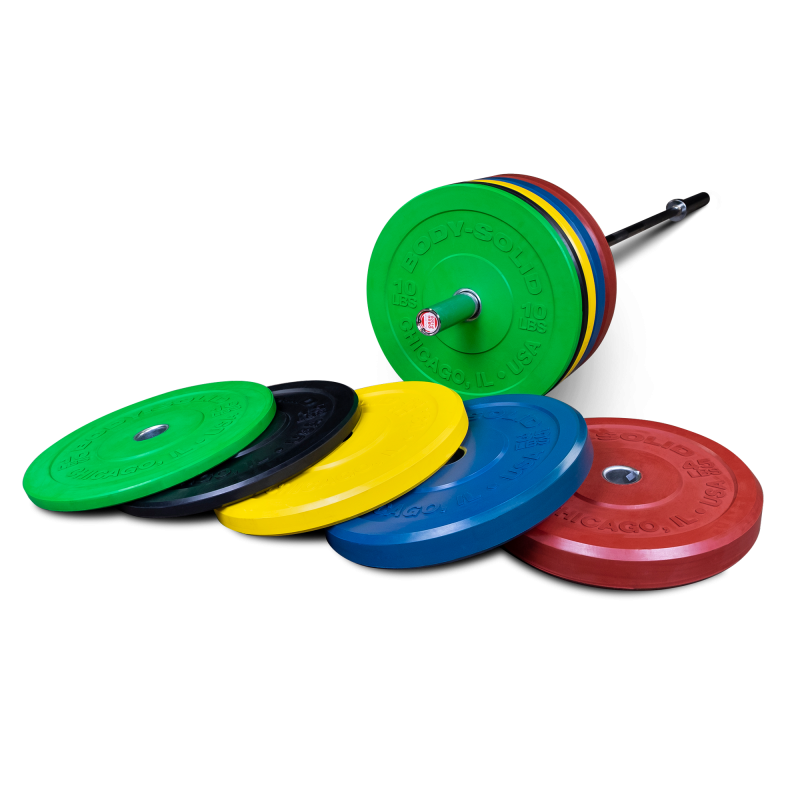 Body Solid Rubber Bumper Plates 51mm coloré (OBPXCK)