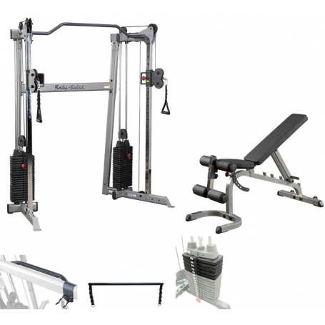 Body Solid Functional Trainer GDCC200 mit Zubehör-Rack, Stange, Zusatzgewicht 2x22,5kg und Trainingsbank Functional Trainer - 1