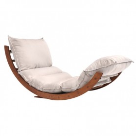Fitwood Rocking Lounger Outdoor LAAKSO marron avec coussin OHRA et cales Kids, Fun et Outdoor - 1